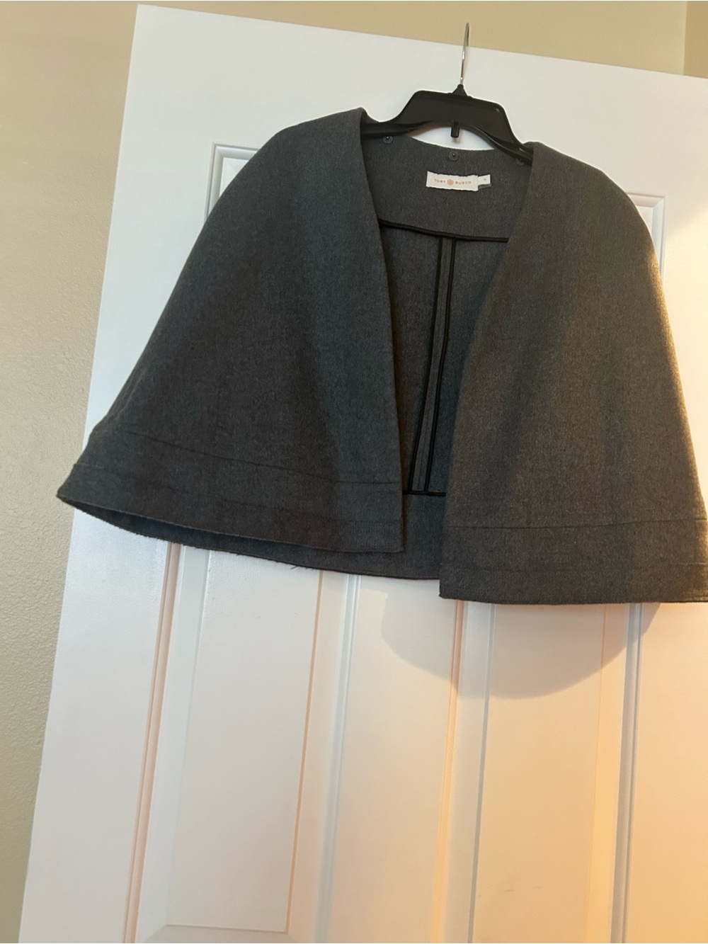Tory Burch Charcoal Gray Cape Jacket